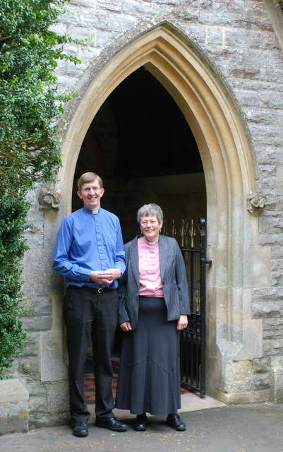 Peter & Ruth Walker at St Matthew's porch