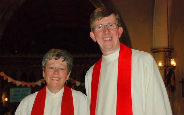 Ruth & Peter Walker after the Licensing at St Laurence, Bidford